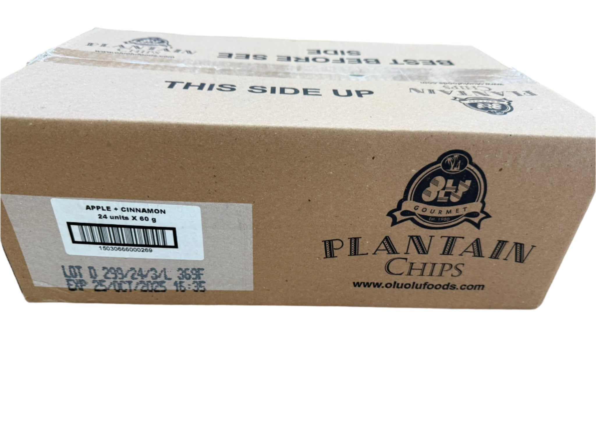 Olu Olu Apple & Cinnamon plantain chip box 24x 60g-SurulereFoods